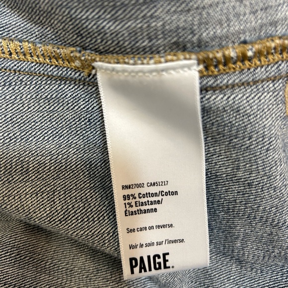 Paige Denim Jean Jacket Dark Wash Womens Size Small Boho Western Rock Biker - Picture 8 of 9